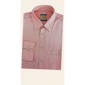 BOSS ORANGE HUGO BOSS Solid Orange Long Sleeve Shirt Size S EC